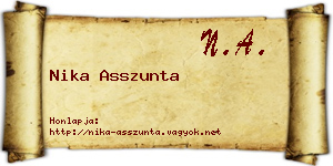 Nika Asszunta névjegykártya